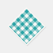 Türkis-Weiß-Gingham-Muster Serviette (Ecke)