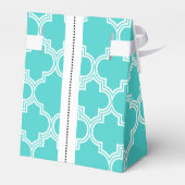 Türkis, weiß marokkanische Monogramm-Hochzeit Geschenkschachtel (Rückseite)