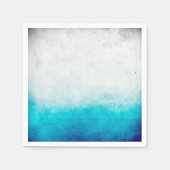 Türkis & Weiß Ombre Wasserfarbe Serviette (Vorderseite)