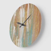 Türkis, Weiß, Roter Ocker und Gold Abstrakt Große Wanduhr (Winkel)