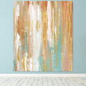 Türkis, Weiß, Roter Ocker und Gold Abstrakt Leinwanddruck (Insitu (Holzboden))