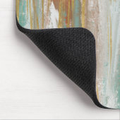 Türkis, Weiß, Roter Ocker und Gold Abstrakt Mousepad (Ecke)