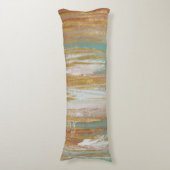 Türkis, Weiß, Roter Ocker und Gold Abstrakt Seitenschläferkissen (Vorderseite Vertikal)