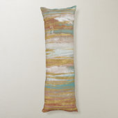 Türkis, Weiß, Roter Ocker und Gold Abstrakt Seitenschläferkissen (Rückseite (Vertikal))