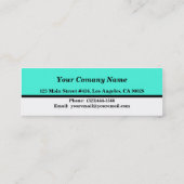 Türkis-weißer Farbblock Mini Visitenkarte (Rückseite)