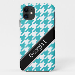 Türkis & Weißes Hahnentrittmuster iPhone 5 Fall Case-Mate iPhone Hülle