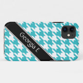 Türkis & Weißes Hahnentrittmuster iPhone 5 Fall Case-Mate iPhone Hülle (Rückseite (Horizontal))