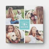 Türkis | Weltes Foto-Collage der besten Hunde-Mama Fotoplatte (Vorderseite)
