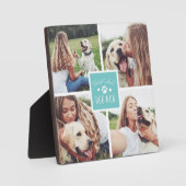 Türkis | Weltes Foto-Collage der besten Hunde-Mama Fotoplatte (Vorderseite)