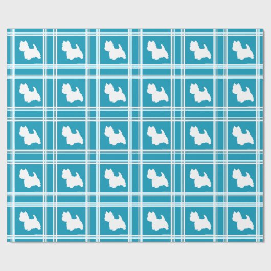 Türkis Westies Geschenkpapier (Flach)