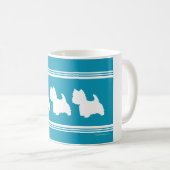 Türkis Westies Kaffeetasse (VorderseiteRechts)
