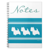 Türkis Westies Notizblock (Vorderseite)