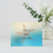 Türkis White Aqua Blue Beach Starfish Postkarte (Stehend Vorderseite)