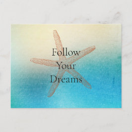 Türkis White Aqua Blue Beach Starfish Postkarte