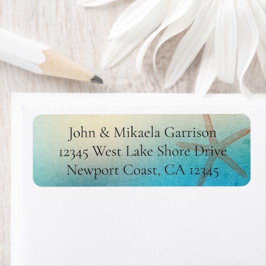 Türkis White Aqua Blue Beach Starfish Wedding (Insitu)