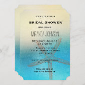 Türkis White Aqua Blue Starfish Brautparty Einladung (Vorne/Hinten)