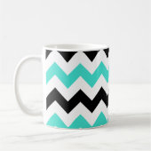 Türkis White Black Zigzag Kaffeetasse (Links)