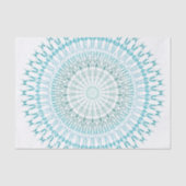 Türkis White Geometric Modern Mandala Seidenpapier (Vorderseite)