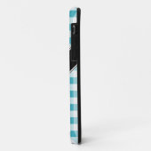 Türkis & White Gingham benutzerdefiniertes iPhone  Case-Mate iPhone Hülle (Hinten/Links)