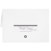 Türkis & White Gingham Leinwand Danke, Card (Rückseite Horizontal)