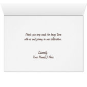 Türkis & White Gingham Leinwand Danke, Card (Innenansicht Horizontal (Unten))