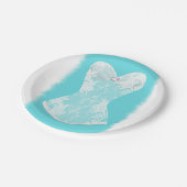 Türkis & White Glam Lingerie Dusche Party Pappteller (Schrägansicht)