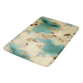 Türkis White Gold Cowhid Badematte (Schrägansicht)