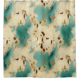 Türkis White Gold Cowhid Duschvorhang