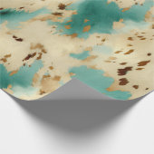 Türkis White Gold Cowhid Geschenkpapier (Ecke)
