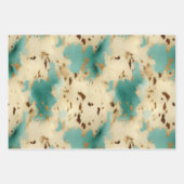 Türkis White Gold Cowhid Geschenkpapier Set (Vorderseite)