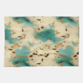 Türkis White Gold Cowhid Geschirrtuch (Horizontal)