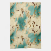 Türkis White Gold Cowhid Geschirrtuch (Vertikal)