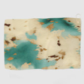 Türkis White Gold Cowhid Golfhandtuch (Horizontal)