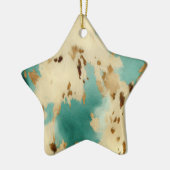 Türkis White Gold Cowhid Keramik Ornament (Links)