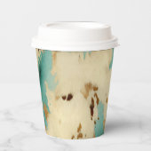 Türkis White Gold Cowhid Pappbecher (Vorderseite)