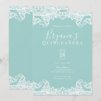 Türkis & White Lace Elegantes Quinceñera Party