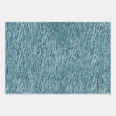 Türkis White Leopard Print Glitzer Geschenkpapier Set (Vorderseite 2)