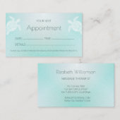 Türkis White Turtles Terminkarte Visitenkarte (Vorne/Hinten)