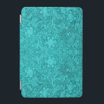 Türkis-Wildlederleder - Blumenmuster iPad Mini Hülle<br><div class="desc">Türkisgrünes Ledermuster mit Prägung im Blumenmuster. Das ist ein Bild,  das wie Leder aussieht und geprägt aussieht wie der Fotoshop-Effekt</div>