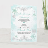 Türkis Winter Wonderland Quinceanera Programm (Rückseite)