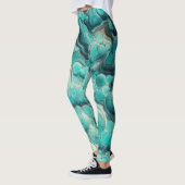 Türkis Wirbel Stone Aqua Leggings (Links)