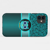 Türkis-Wirbelsmuster mit Eule Case-Mate iPhone Hülle (Rückseite (Horizontal))