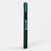 Türkis-Wirbelsmuster mit Eule Case-Mate iPhone Hülle (Hinten/Rechts)