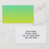 Türkis Yellow Ombre Visitenkarte (Vorne/Hinten)