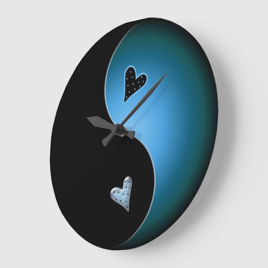 Türkis yin Yang Große Wanduhr (Winkel)