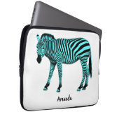 Türkis Zebra Electronics Bag mit Ihrem Namen Laptopschutzhülle (Vorne Rechts)