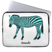 Türkis Zebra Electronics Bag mit Ihrem Namen Laptopschutzhülle (Vorderseite)
