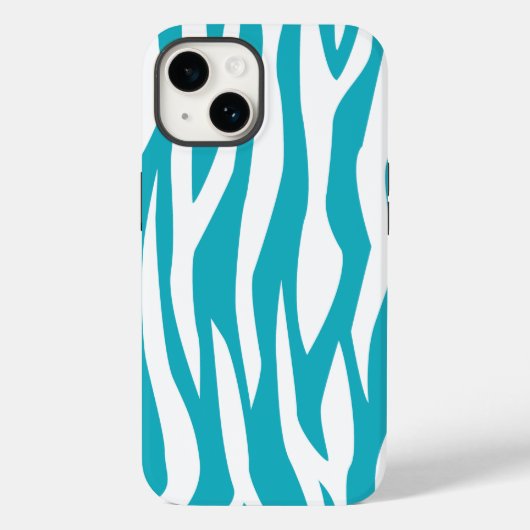 Türkis Zebra Print Case-Mate iPhone Hülle (Rückseite)
