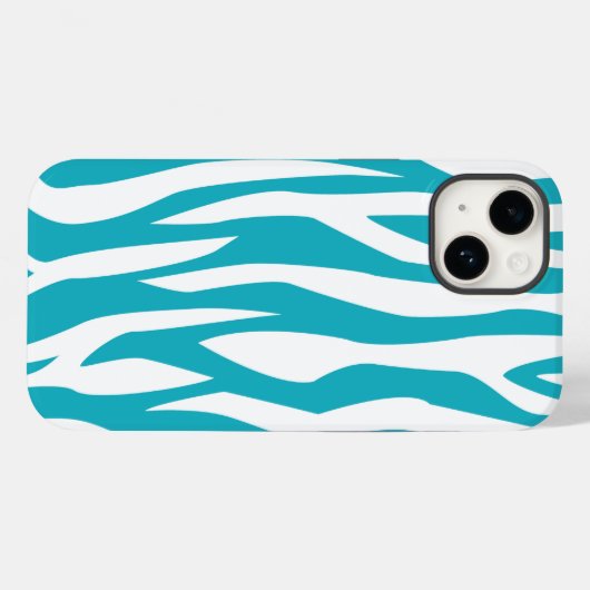 Türkis Zebra Print Case-Mate iPhone Hülle (Rückseite (Horizontal))