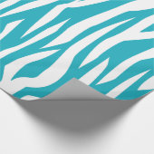 Türkis Zebra Print Geschenkpapier (Ecke)